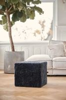 Billede af Natures Collection New Zealand Sheepskin Square Pouf Short Wool Curly 40x40 cm - Taupe