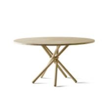 Billede af Eberhart Furniture Hector 140 Dining Table Ø: 140 cm - Light Oak/Brass