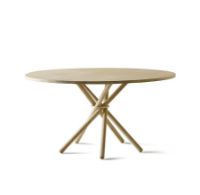 Billede af Eberhart Furniture Hector 120 Dining Table Ø: 120 cm - Light Oak/Brass