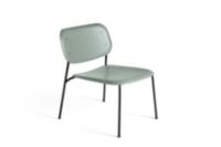 Billede af HAY Soft Edge 100 Lounge Chair SH: 40 cm - Dusty Green/Black Powder Coated Steel
