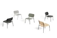 Billede af HAY Soft Edge 100 Lounge Chair SH: 40 cm - Dusty Green/Black Powder Coated Steel
