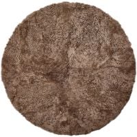 Billede af Natures Collection Design Rug of Premium Quality Sheepskin Round Short Wool Curly Ø140 cm - Taupe