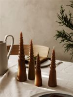 Billede af Ferm Living Twisted Candles Set of 4 H: 25 cm - Amber OUTLET