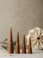 Billede af Ferm Living Twisted Candles Set of 4 H: 25 cm - Straw OUTLET