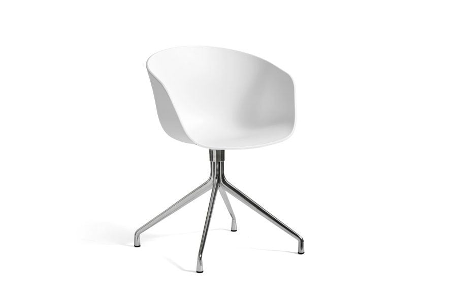 Billede af HAY AAC 20 About A Chair SH: 46 cm - Polished Aluminium/White