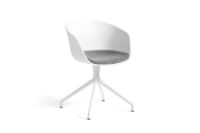 Billede af HAY AAC 20 About A Chair w. Fixed Seat Cushion SH: 46 cm - White Powder Coated Aluminium/White/Hallingdal 126