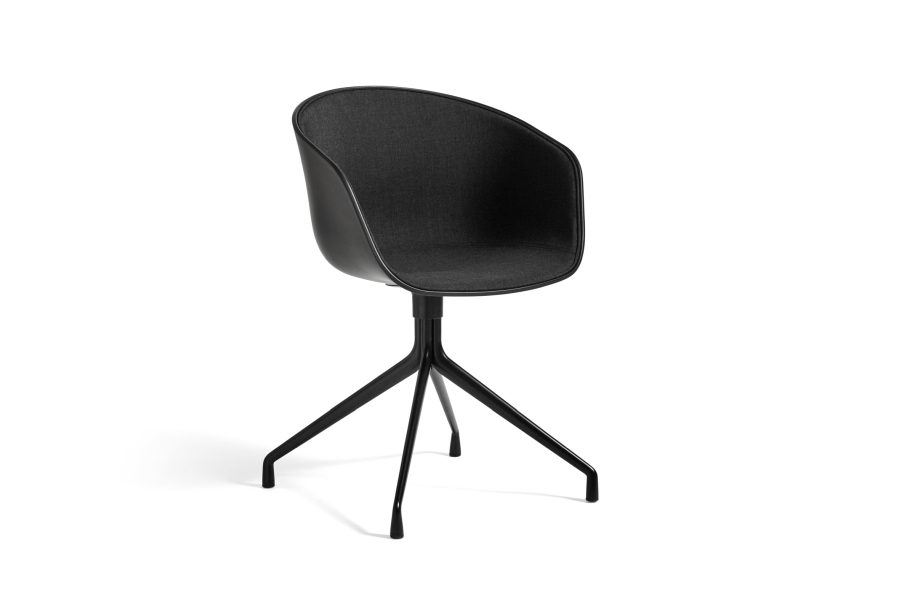 Billede af HAY AAC 20 About A Chair Front Upholstery SH: 46 cm - Black Powder Coated Aluminium/Black/Remix 183