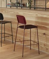 Billede af HAY Soft Edge 90 Bar Stool High w. Seat Upholstery SH: 75 cm - Remix 373/Fall Red Stained/Fall Red Powder Coated Steel