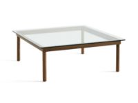 Billede af HAY Kofi Table 100x100 cm - Solid Walnut / Clear Glas