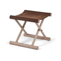 Billede af Natures Collection Stool of Premium Quality Calf Leather 40x40x33 cm - Dark Brown