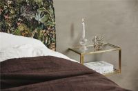 Billede af Nordal NERA Shelf w/glass 36x20x20,5 cm - Golden 