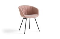 Billede af HAY AAC27 Soft About a Chair Spisebordsstol Fuldpolstret m. Armlæn SH: 46 cm - Black Powder Coated Steel/Atlas 621