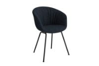 Billede af HAY AAC27 Soft About a Chair Spisebordsstol Fuldpolstret m. Armlæn SH: 46 cm - Black Powder Coated Steel/Fairway Dark Blue 308-288