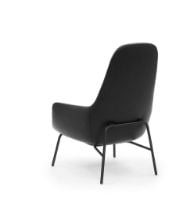 Billede af Normann Copenhagen Era Lounge Chair High Steel SH: 40 cm - Ultra Leather / Black 41599