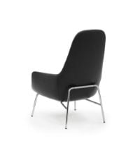 Billede af Normann Copenhagen Era Lounge Chair High Chrome SH: 40 cm - Ultra Leather / Black 41599