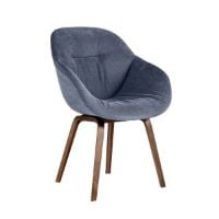 Billede af HAY AAC123 Soft About a Chair Spisebordsstol Polstret SH: 47,5 cm - Lacquered Walnut Veneer/Linara 198