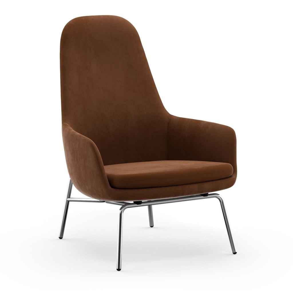 Billede af Normann Copenhagen Era Lounge Chair High Chrome SH: 40 cm - City Velvet Vol 2 / 026