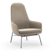Billede af Normann Copenhagen Era Lounge Chair High Chrome SH: 40 cm - City Velvet Vol 2 / 096