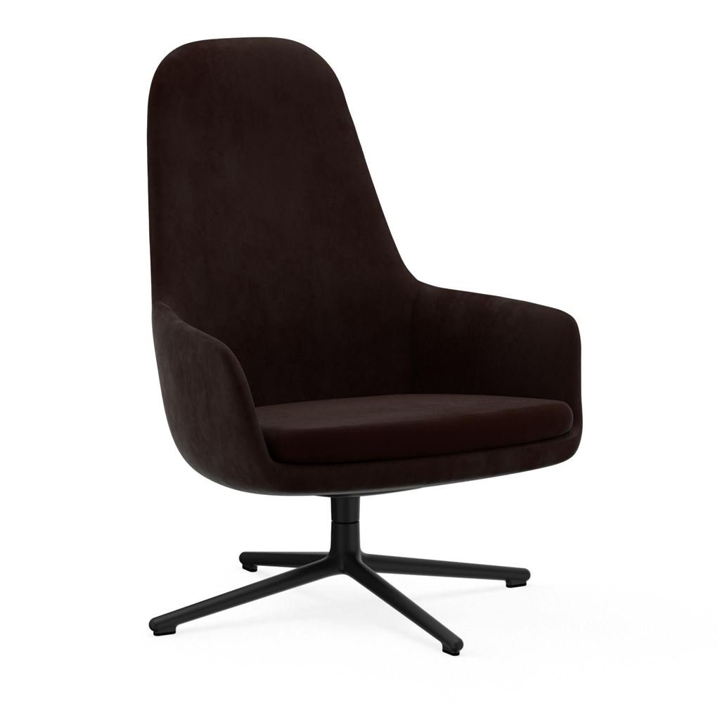 Normann Copenhagen Era Lounge Chair High Swivel Black Alu SH: 40 cm - City Velvet Vol 2 / 024