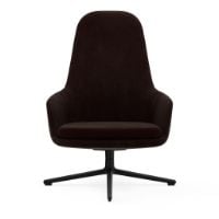 Billede af Normann Copenhagen Era Lounge Chair High Swivel Black Alu SH: 40 cm - City Velvet Vol 2 / 024