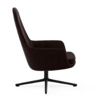 Billede af Normann Copenhagen Era Lounge Chair High Swivel Black Alu SH: 40 cm - City Velvet Vol 2 / 024