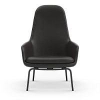 Billede af Normann Copenhagen Era Lounge Chair High Black Oak SH: 40 cm - Ultra Leather / Anthrazite 41580