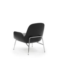 Billede af Normann Copenhagen Era Lounge Chair Low Chrome SH: 40 cm - Ultra Leather / Black 41599