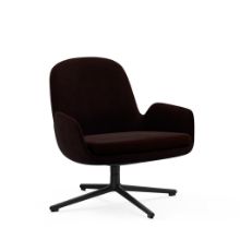 Billede af Normann Copenhagen Era Lounge Chair Low Swivel Black Alu SH: 40 cm - City Velvet Vol 2 / 024