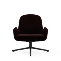 Billede af Normann Copenhagen Era Lounge Chair Low Swivel Black Alu SH: 40 cm - City Velvet Vol 2 / 024