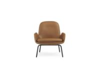 Billede af Normann Copenhagen Era Lounge Chair Low Steel SH: 40 cm - Ultra Leather / Brandy 41574