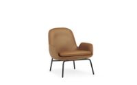 Billede af Normann Copenhagen Era Lounge Chair Low Steel SH: 40 cm - Ultra Leather / Brandy 41574