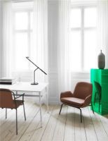Billede af Normann Copenhagen Era Lounge Chair Low Steel SH: 40 cm - Ultra Leather / Brandy 41574