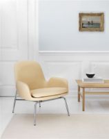 Billede af Normann Copenhagen Era Lounge Chair Low Chrome SH: 40 cm - Ultra Leather / Honey 41572