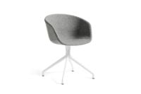 Billede af HAY AAC21 About a Chair Spisebordsstol Fuldpolstret SH: 46 cm - White Powder Coated Aluminium/Hallingdal 130
