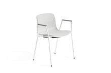 Billede af HAY AAC 18 About A Chair Front Upholstery SH: 46 cm - White Powder Coated Steel/White/Divina Melange 120