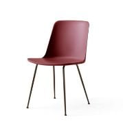 Billede af &Tradition HW6 Rely Chair SH: 46 cm - Red Brown/Bronzed Base