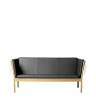 Billede af FDB Møbler J149 3 pers. Sofa Erik Ole Jørgensen L: 189,5 cm - Eg/Sort Læder