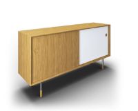 Billede af Sibast Furniture No 11 Skænk L: 152 cm - Oil Oak/White & Blue/Metal