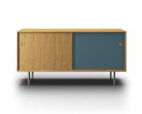 Billede af Sibast Furniture No 11 Skænk L: 152 cm - Oil Oak/Blue & Black/Metal