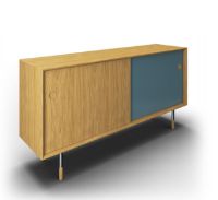 Billede af Sibast Furniture No 11 Skænk L: 152 cm - Oil Oak/Blue & Black/Metal