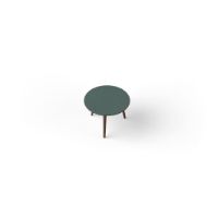 Billede af VIA Copenhagen Round Sofabord ØxH: 48x35 cm - Smoked Oak/Conifer Green Linoleum