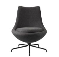 Billede af FDB Møbler L40 Bellamie Lounge Chair m. Svirvel SH: 39 cm - Black / Dark Grey