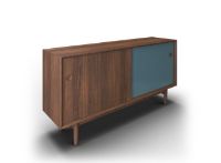 Billede af Sibast Furniture No 11 Skænk L: 152 cm - Walnut/Blue & Black