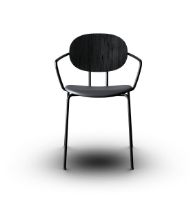 Billede af Sibast Furniture Piet Hein Chair w. Armrest SH: 45 cm - Black Oak/Black Solid