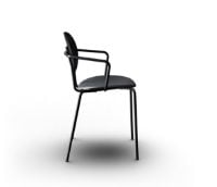 Billede af Sibast Furniture Piet Hein Chair w. Armrest SH: 45 cm - Black Oak/Black Solid