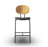 Billede af Sibast Furniture Piet Hein Bar Chair SH: 65 cm Black - Oiled Oak/Solid Black