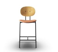 Billede af Sibast Furniture Piet Hein Bar Chair SH: 65 cm Black - Oiled Oak/Silk Cognac