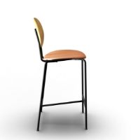 Billede af Sibast Furniture Piet Hein Bar Chair SH: 65 cm Black - Oiled Oak/Silk Cognac