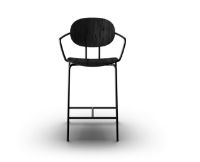 Billede af Sibast Furniture Piet Hein Bar Chair w. Armrest SH: 65 cm Black - Black Oak