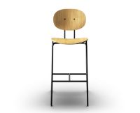 Billede af Sibast Furniture Piet Hein Bar Chair SH: 75 cm Black - Oiled Oak